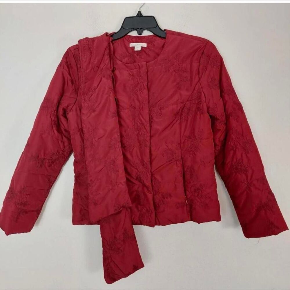 Coldwater Creek red snap jacket scarf‎ matching size 24
